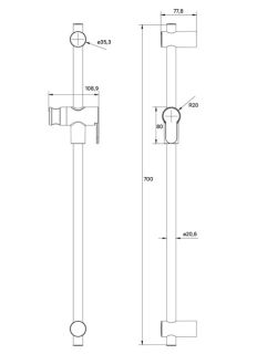 Душевая штанга IDDIS Ray RAY70G0i17 графит матовый